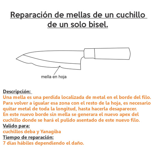 Reparacion de cuchillo de un solo filo