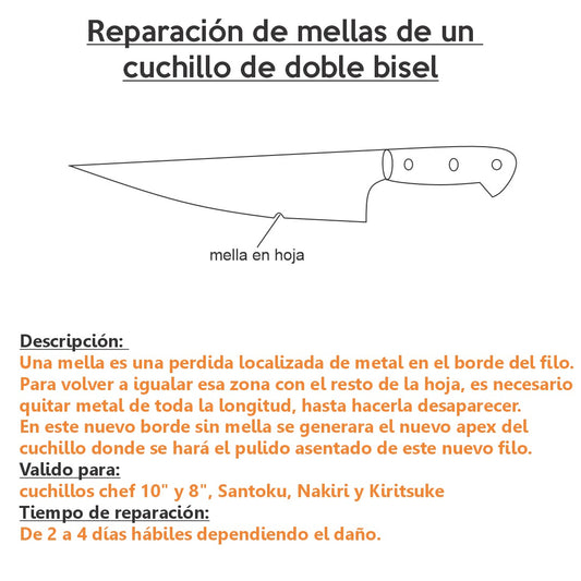 reparacion de mellas en doble bisel