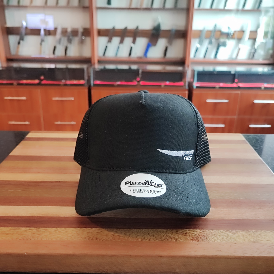 Gorra Curva Negra de Malla-Cuchillo de Chef